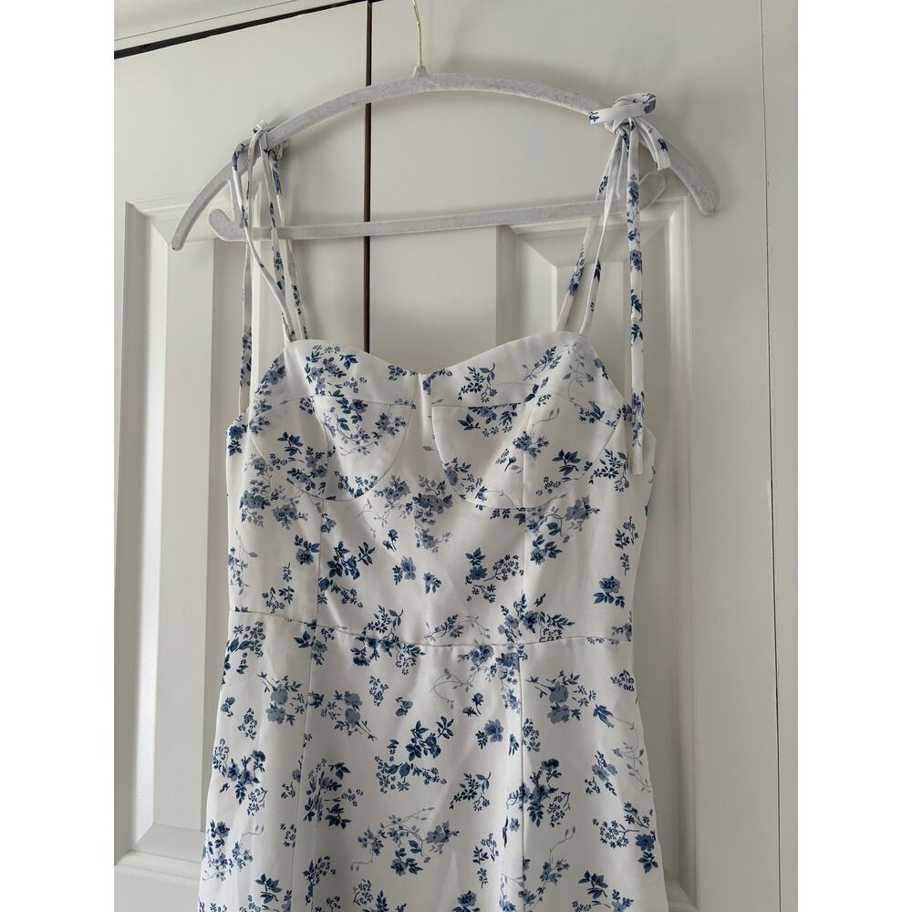 J.ING White Blue Floral Mini Dress Size S - Picture 4 of 9